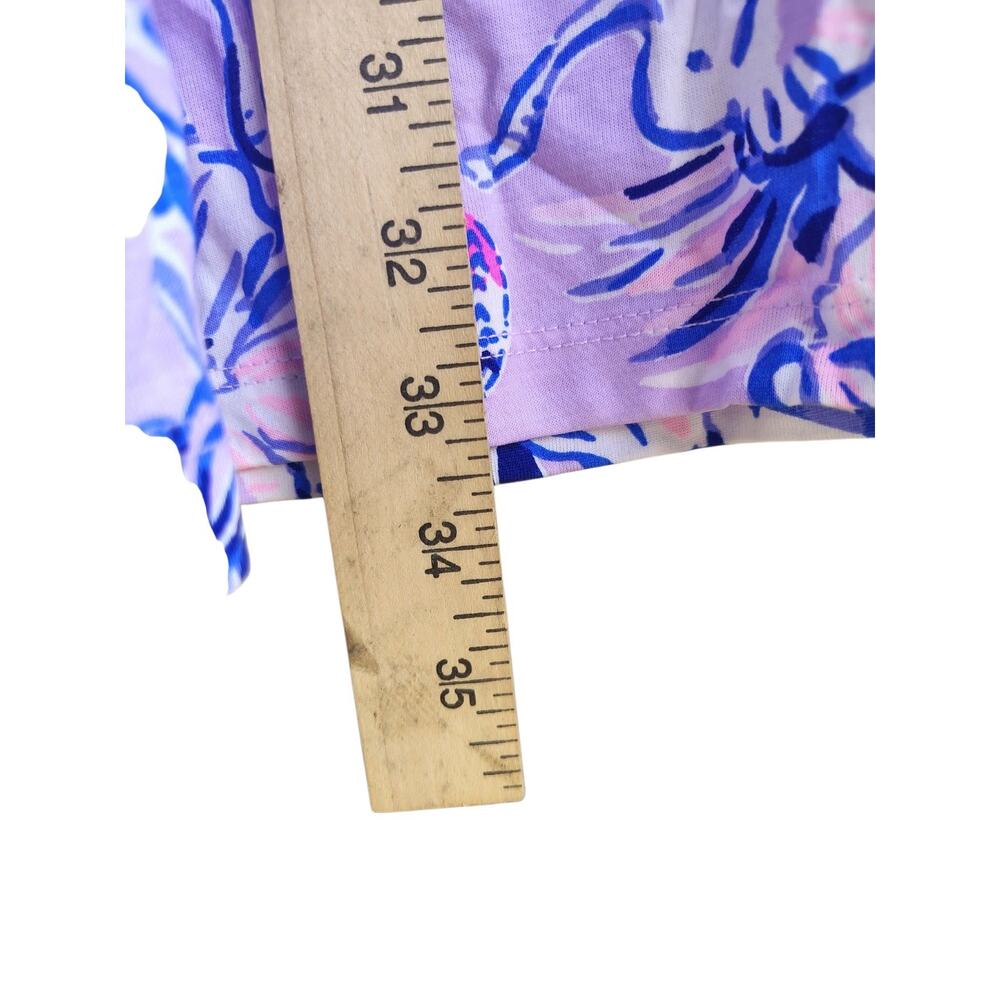 Lilly Pulitzer Dress Womens Small Purple Blue Floral Sleeveless Midi Tassel - Picture 6 of 8